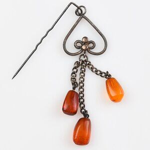 Genuine Golden Baltic Amber pin from Lithuania